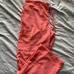 Salmon scrub pants